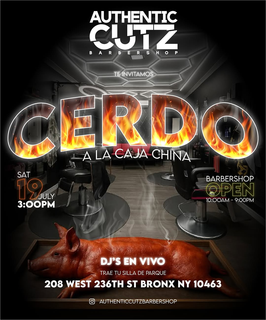 Authentic Cutz barber in shop gear