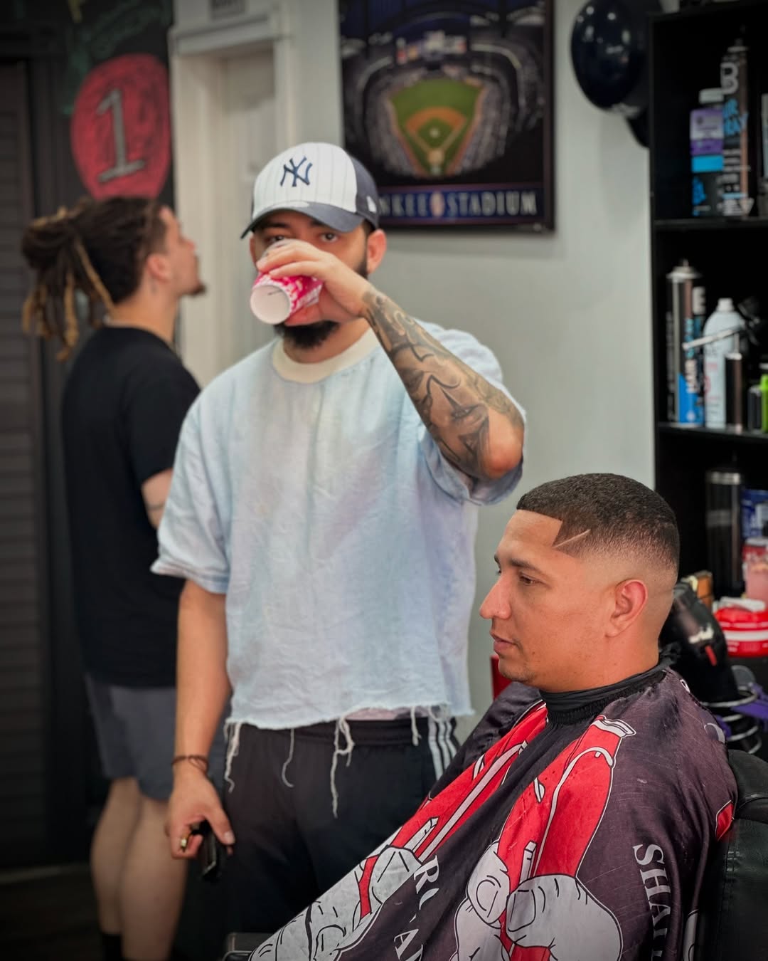 Fresh lineup in the chair at Authentic Cutz Barbershop Bronx